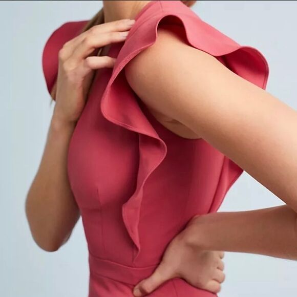 Anthropologie ML Monique Lhuillier Asymmetrical Ruffle Dress - Picture 2 of 10